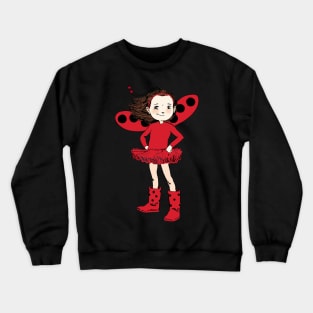 Ladybug Girl Cute Illustration Crewneck Sweatshirt